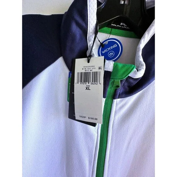 NWT RLX RALPH LAUREN MEN'S GOLF SWEATER XL MOCK NECK HALF ZIP
